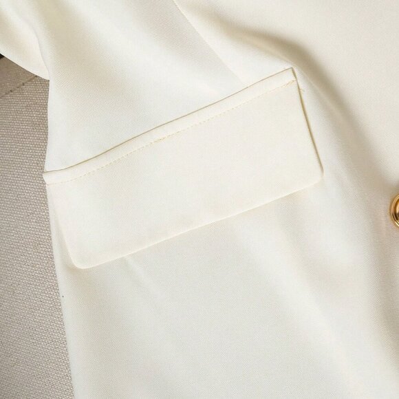 Apricot Elegant Women's Plain Color Blazer, Vest And Shorts Set - Picture 8 of 8